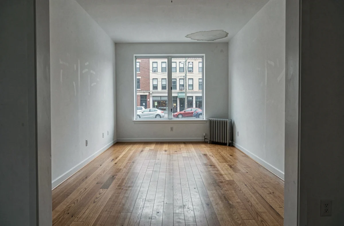 Appartement vide avec traces d'usure illustrant les risques couverts par l'assurance propriétaire non occupant