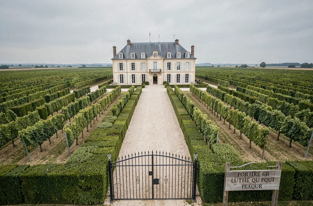 Château viticole bordelais classique entouré de vignes de cabernet sauvignon, représentant un domaine viticole à acquérir pour défiscalisation