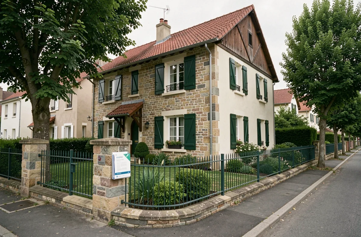 Façade d'une maison individuelle française illustrant la couverture par une assurance multirisque habitation