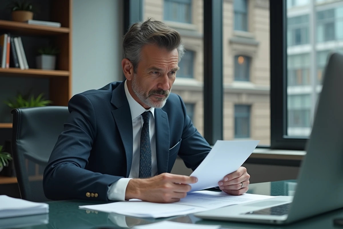 Homme d'affaires en réunion de travail dans un bureau moderne