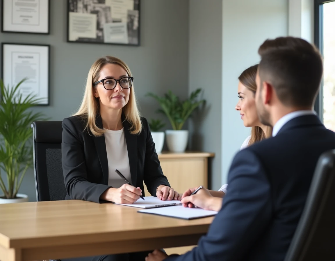 Médiateur professionnel accompagnant un frère et une sœur dans la résolution amiable d'un conflit de succession immobilière