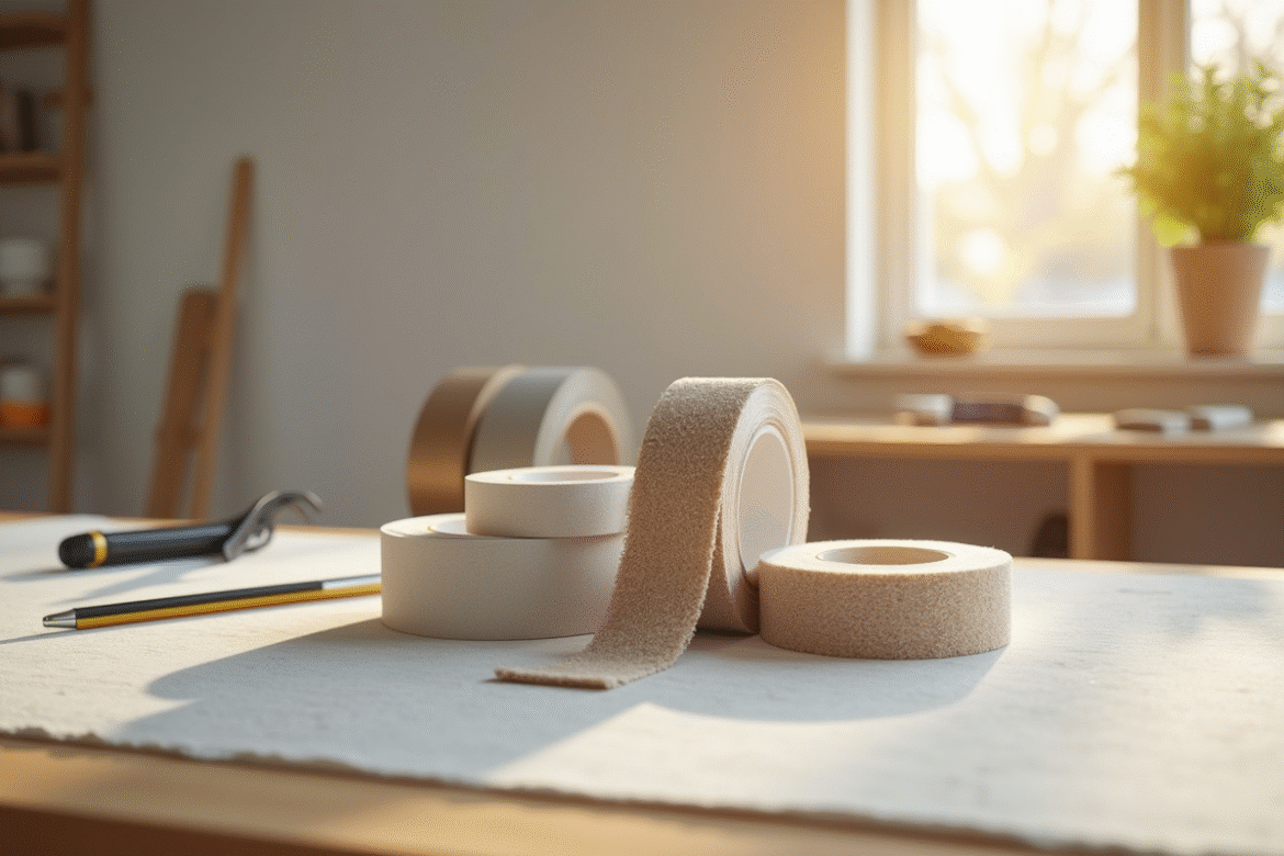 Plan de travaux avec bandes à joint pour cloison sèche