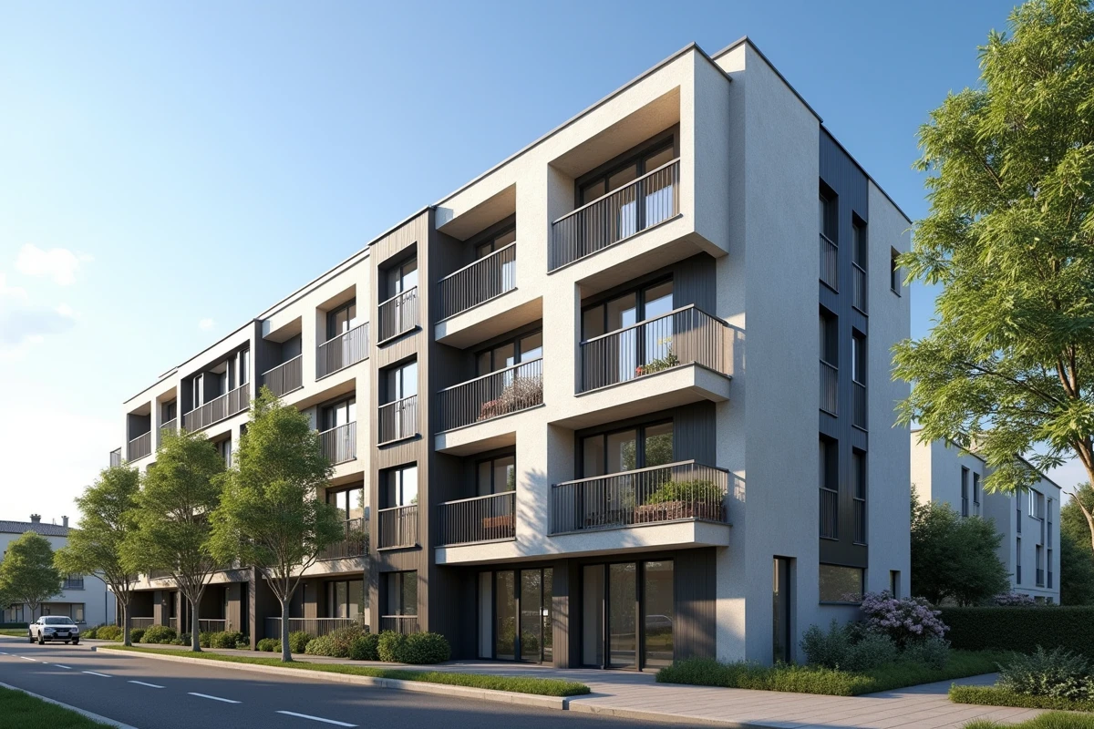 Façade moderne d'un programme immobilier neuf à Alfortville dans le Val-de-Marne, avec balcons et bardage contemporain
