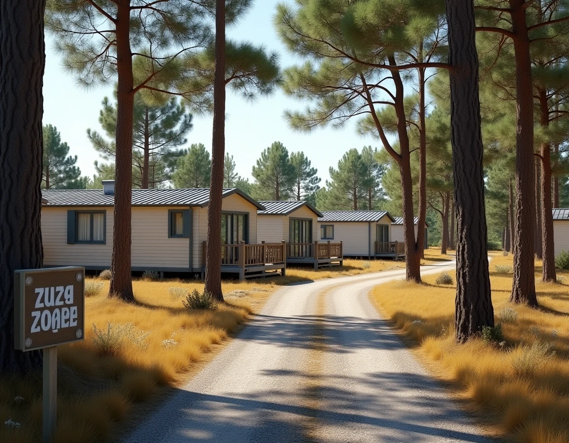 Rangée de mobil-homes dans un camping français illustrant les enjeux du statut LMNP et de la location meublée en 2026