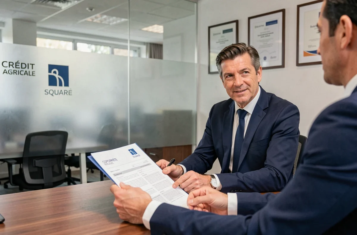 Conseiller de Square Habitat Crédit Agricole Touraine Poitou en réunion avec un client copropriétaire